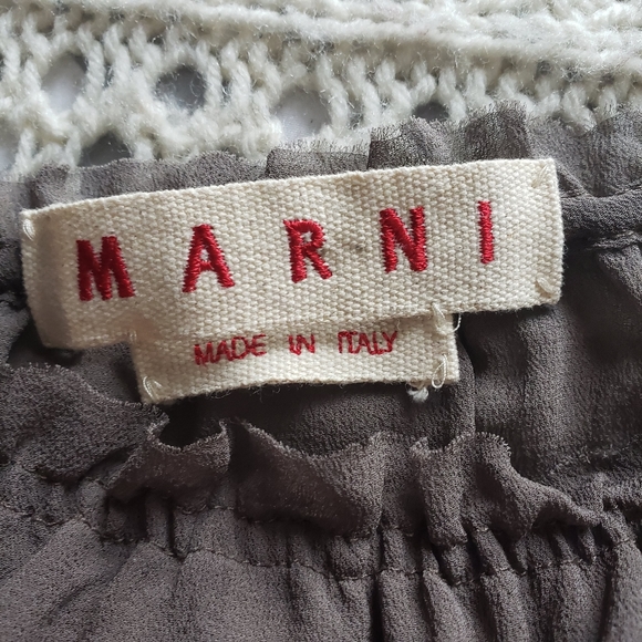 MARNI | TAUPE ELASTICIZED WAIST SHEER SILK SKIRT - Picture 10 of 10